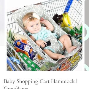 Binxy Baby Shopping Cart Hammock in Gray and Aqua